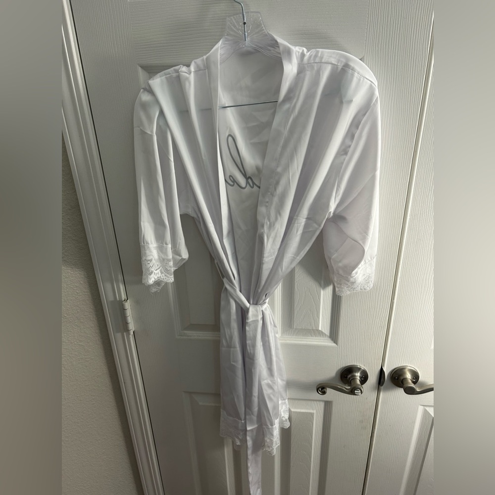 Bride Robe “Bride" On Back In Rose Gold - OS